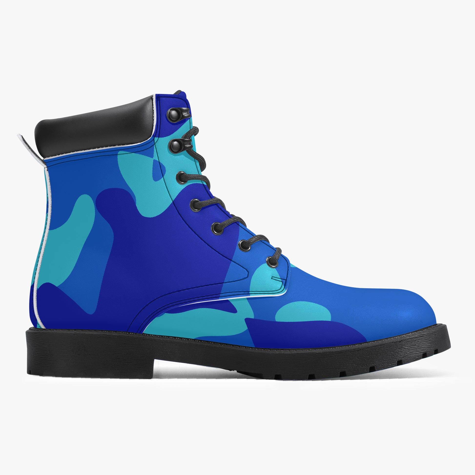 Blue Camouflage Leder Boots | Stylische und Warme Winterstiefel Boots JLR Design