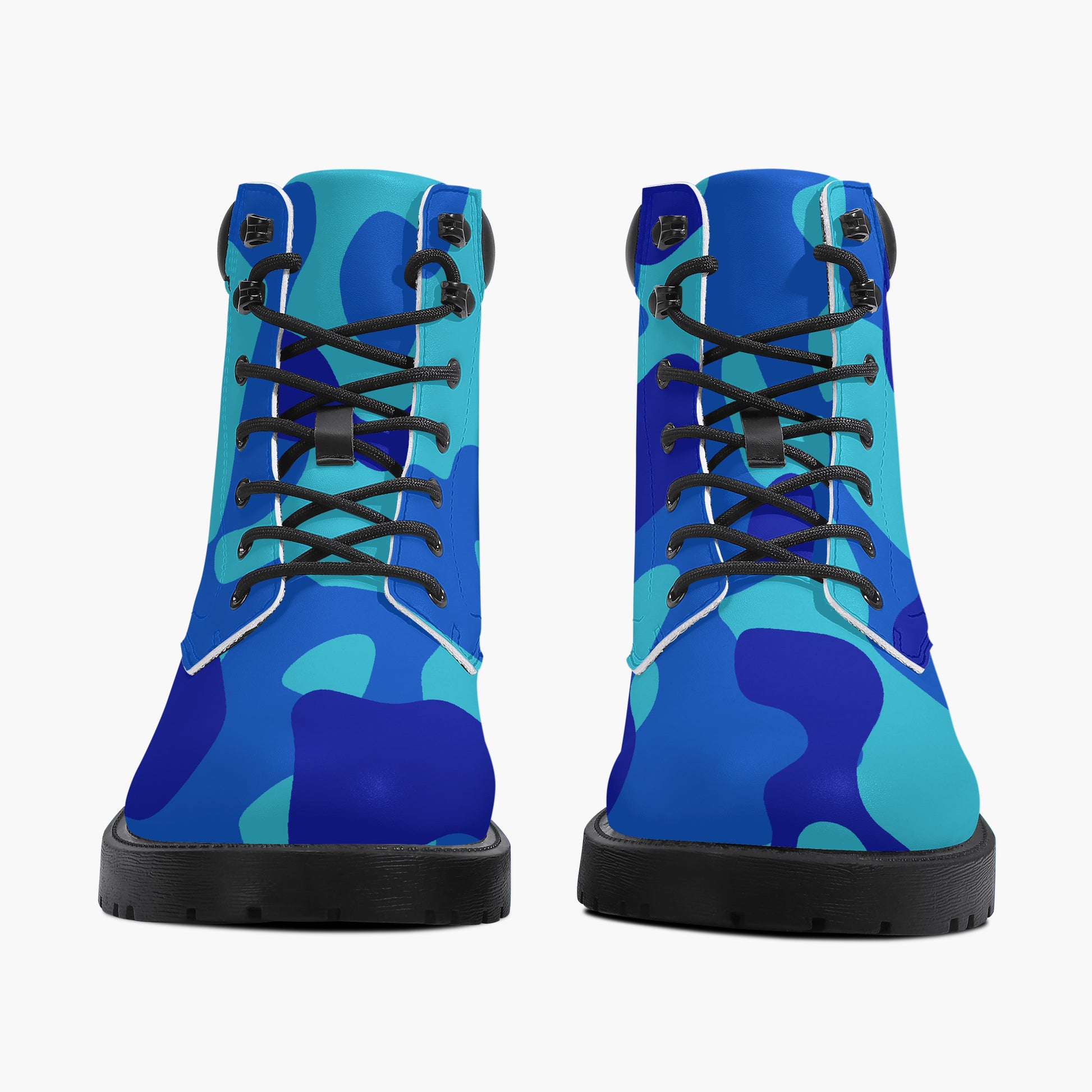 Blue Camouflage Leder Boots | Stylische und Warme Winterstiefel Boots JLR Design