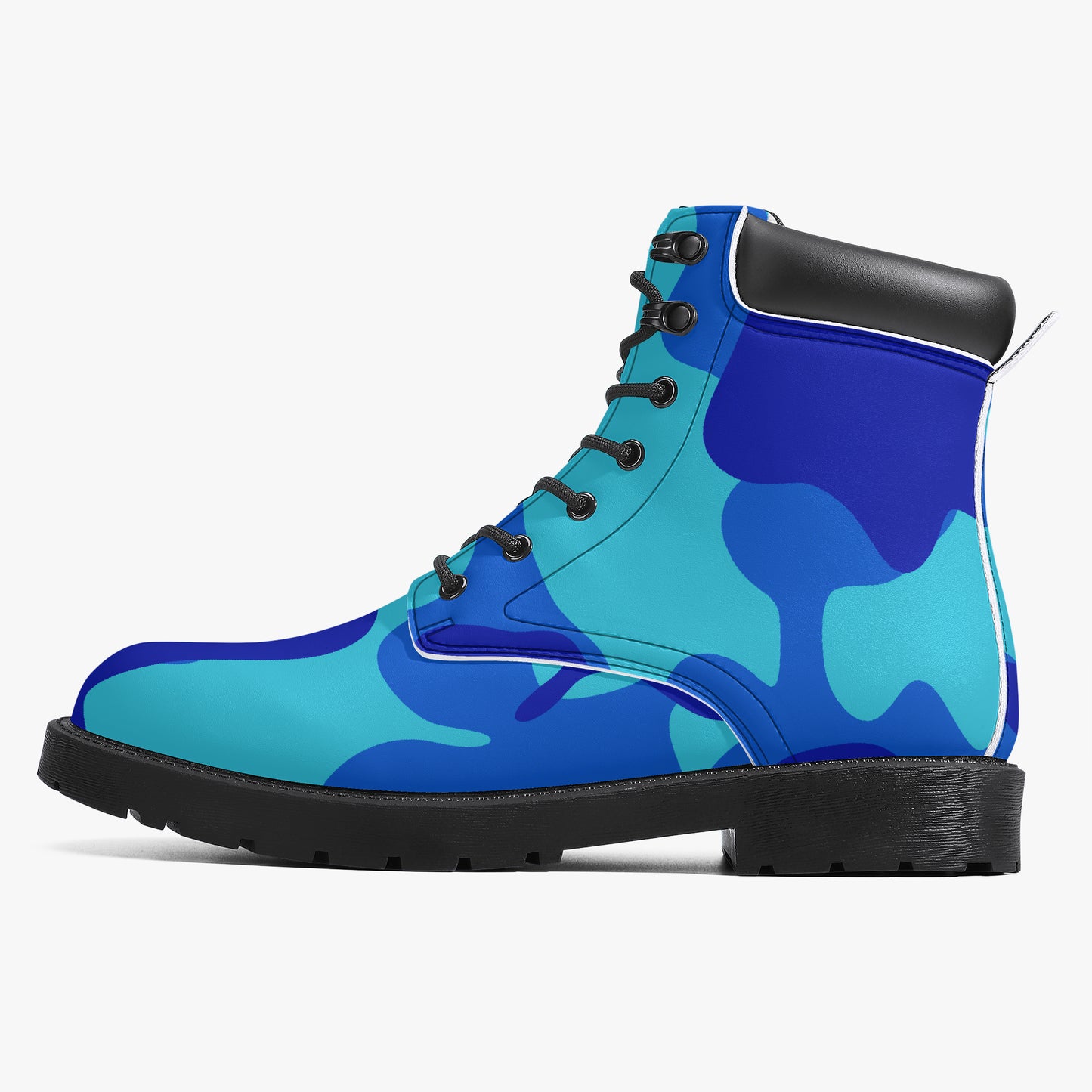 Blue Camouflage Leder Boots | Stylische und Warme Winterstiefel Boots JLR Design