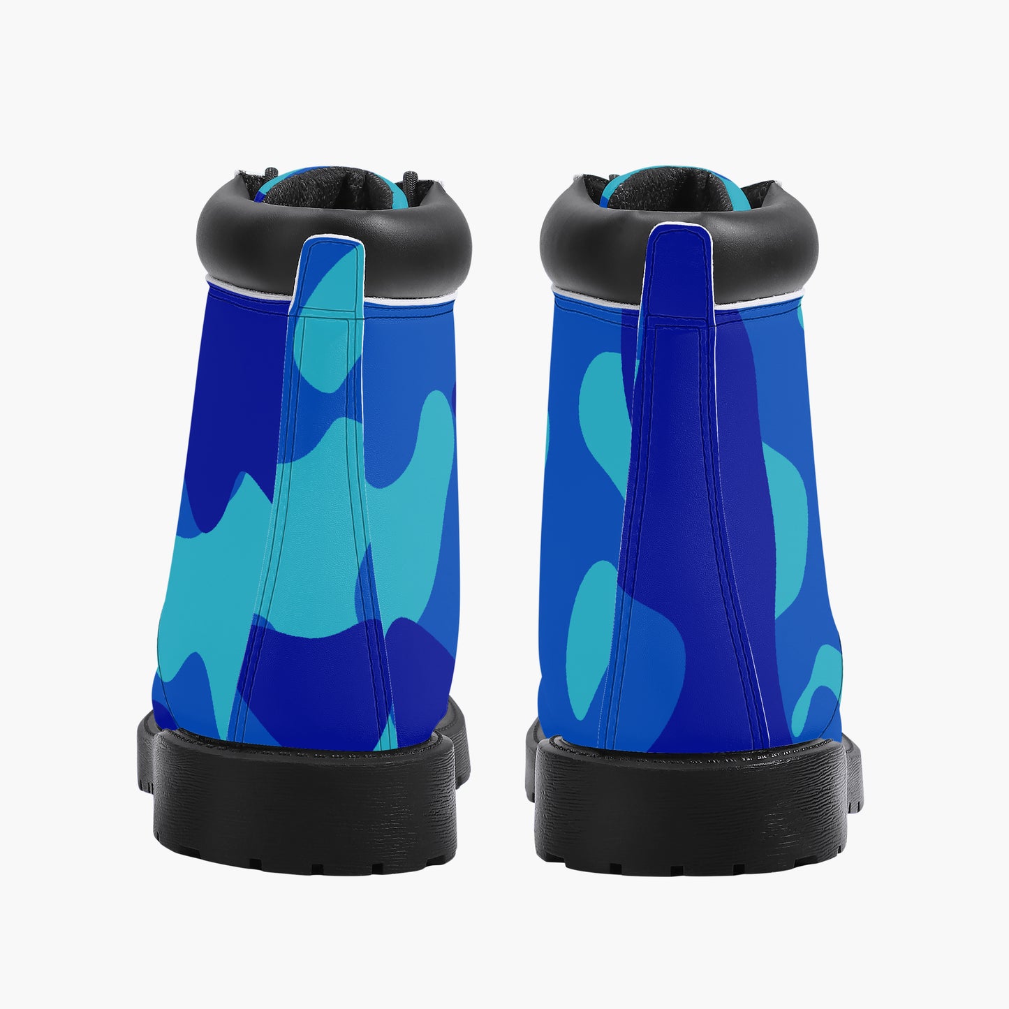 Blue Camouflage Leder Boots | Stylische und Warme Winterstiefel Boots JLR Design