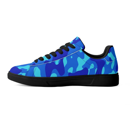 Blue Camouflage Low Top Leather Sneaker Low Top Sneaker 83.99 Blue, Camouflage, Leather, Low, Sneaker, Top JLR Design