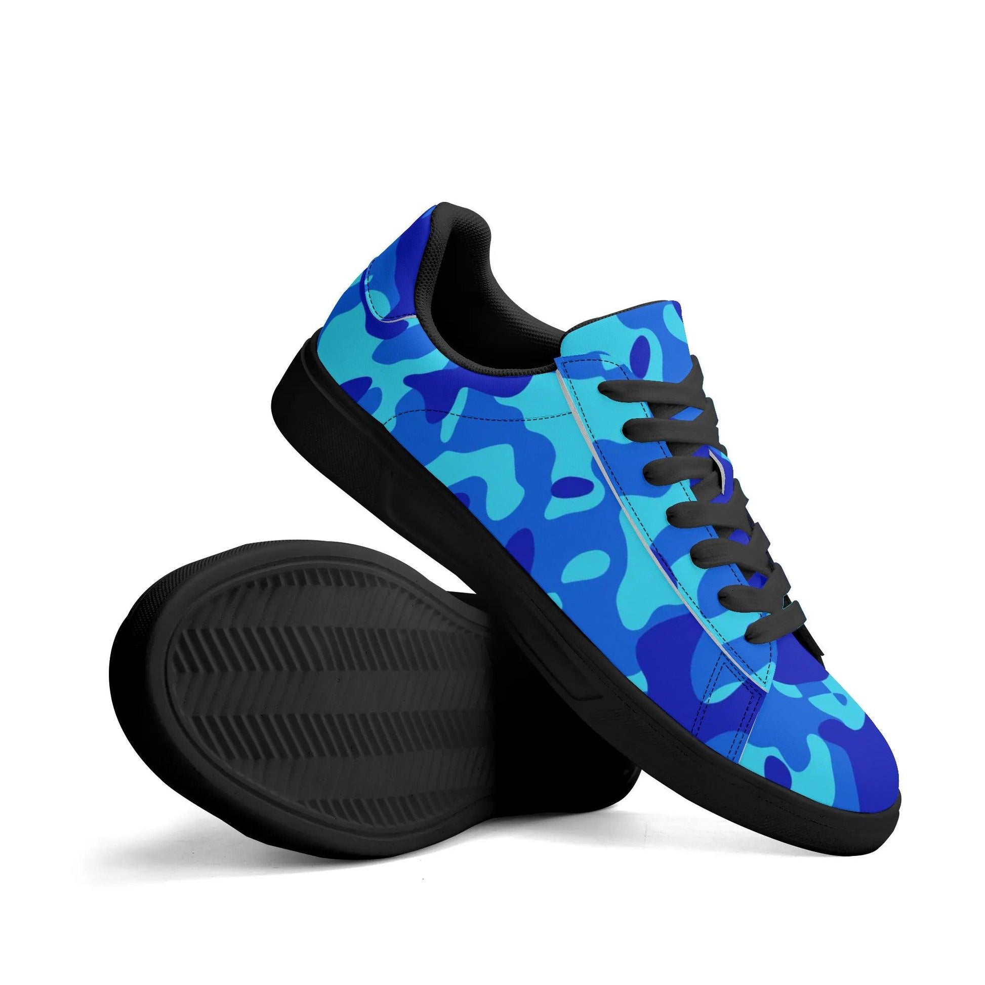 Blue Camouflage Low Top Leather Sneaker Low Top Sneaker 83.99 Blue, Camouflage, Leather, Low, Sneaker, Top JLR Design