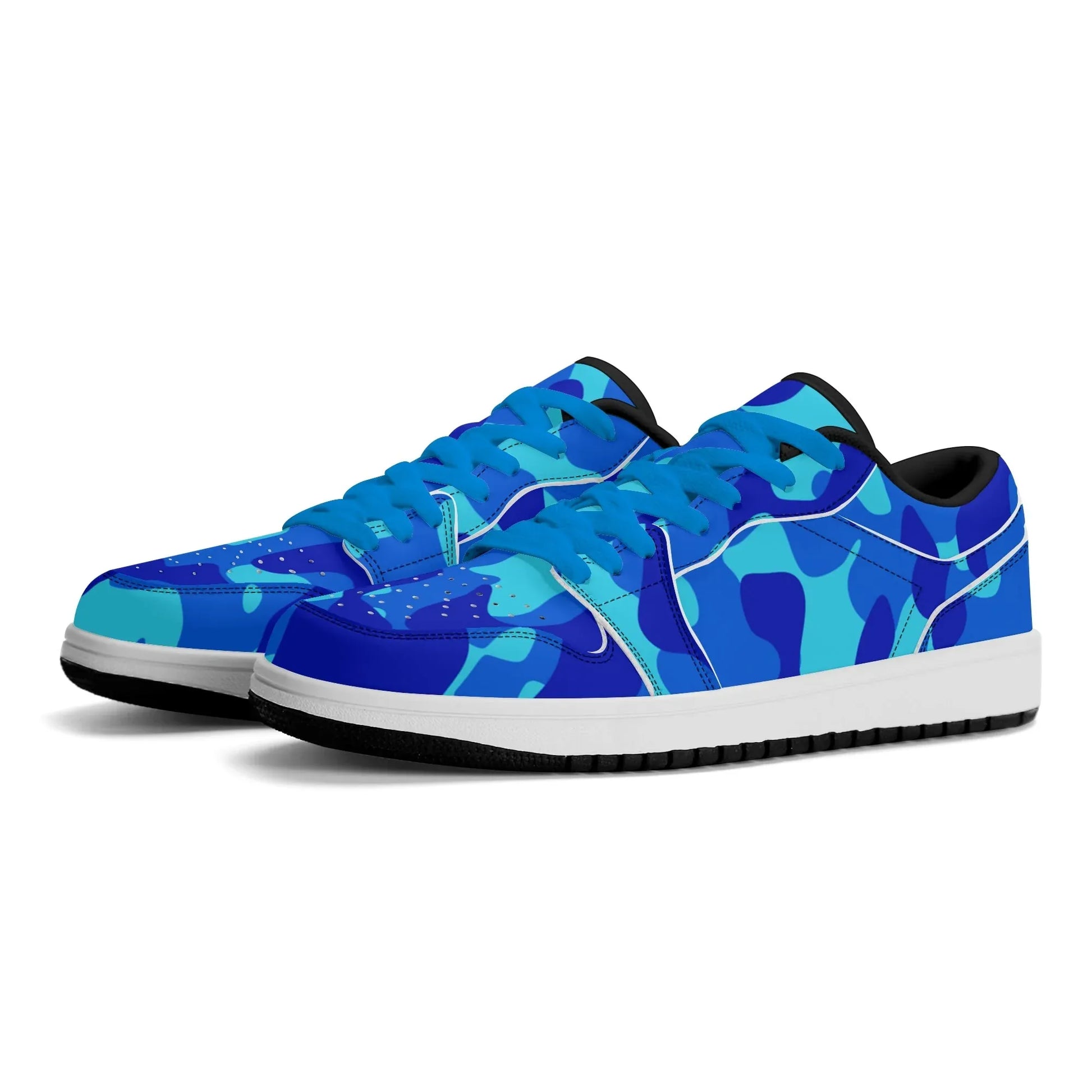 blue-camouflage-low-top-leder-sneaker-fur-damen-sneaker-jlr-design-68354 - JLR Design