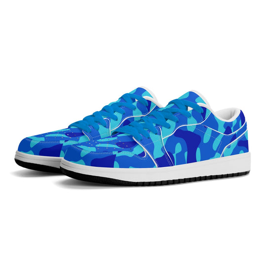 Blue Camouflage Low Top Leder Sneaker für Herren Sneaker JLR Design