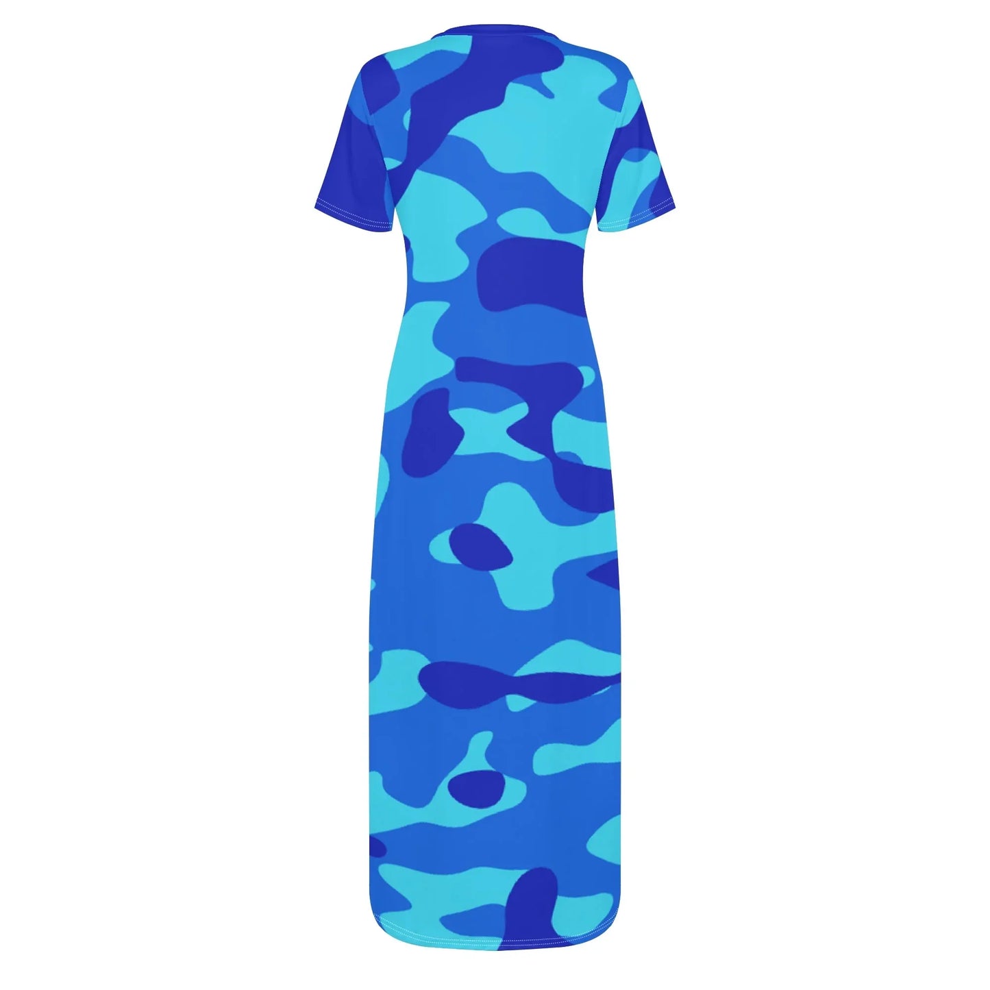 blue-camouflage-short-sleeve-long-dress-long-dress-jlr-design-94641 - JLR Design