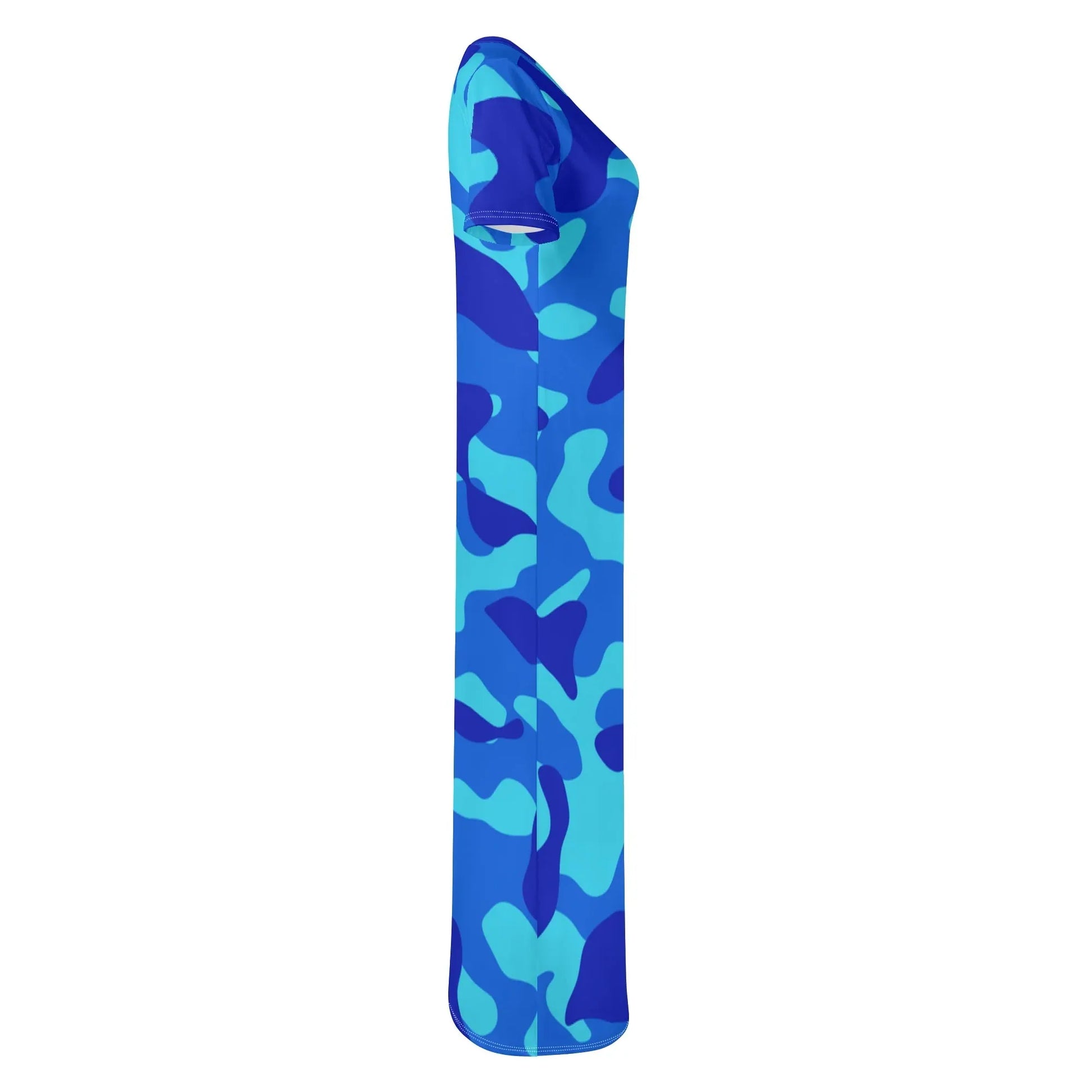 blue-camouflage-short-sleeve-long-dress-long-dress-jlr-design-84026 - JLR Design
