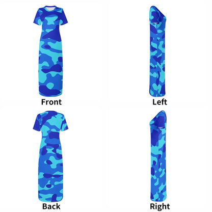 blue-camouflage-short-sleeve-long-dress-long-dress-jlr-design-59507 - JLR Design