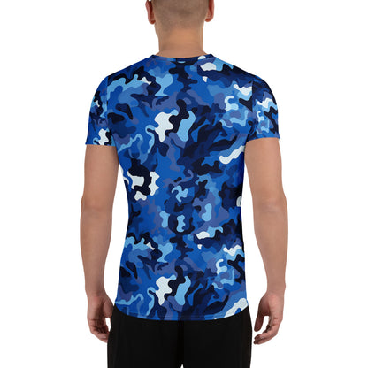 Blue Camouflage v1 Sport-T-Shirt für Herren Sport T-Shirt JLR Design