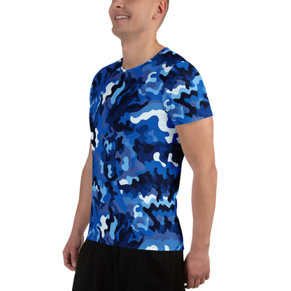 Blue Camouflage v1 Sport-T-Shirt für Herren Sport T-Shirt JLR Design