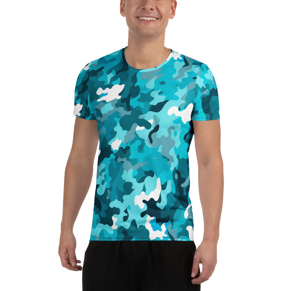 Blue Camouflage v2 Sport-T-Shirt für Herren Sport T-Shirt JLR Design