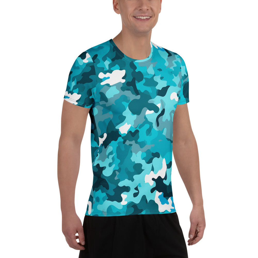 Blue Camouflage v2 Sport-T-Shirt für Herren Sport T-Shirt JLR Design