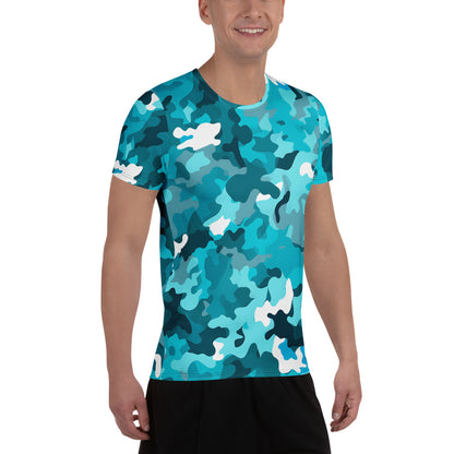 Blue Camouflage v2 Sport-T-Shirt für Herren Sport T-Shirt JLR Design