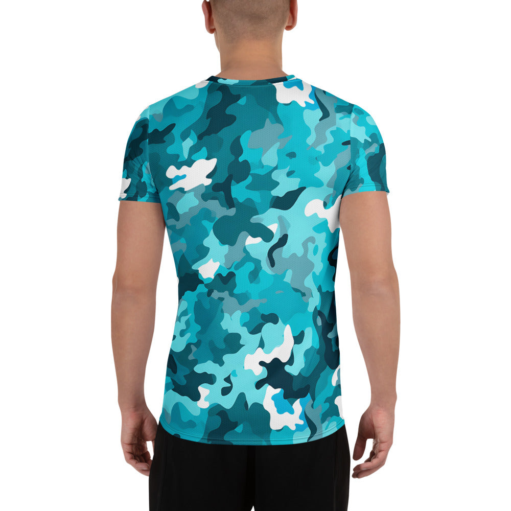 Blue Camouflage v2 Sport-T-Shirt für Herren Sport T-Shirt JLR Design