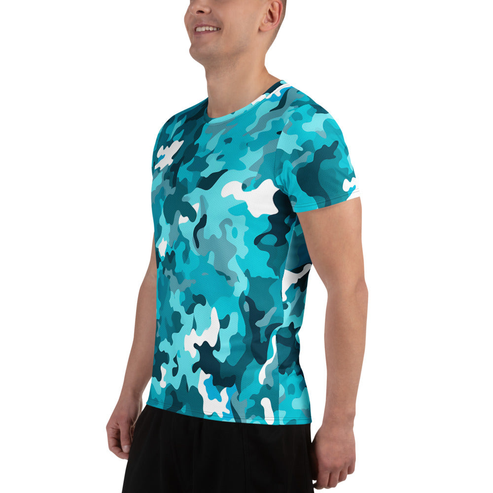 Blue Camouflage v2 Sport-T-Shirt für Herren Sport T-Shirt JLR Design
