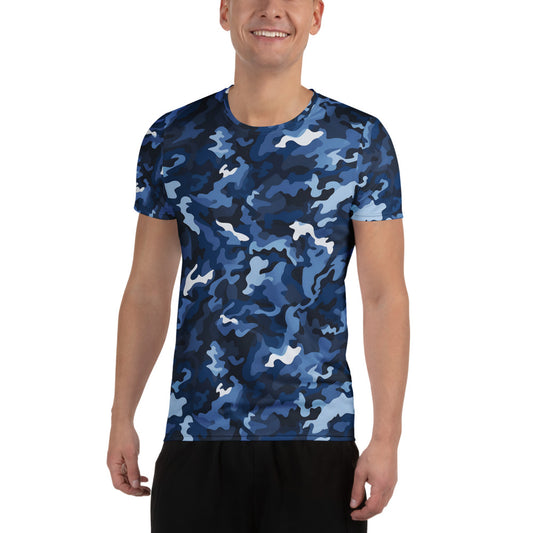 Blue Camouflage v3 Sport-T-Shirt für Herren Sport T-Shirt JLR Design