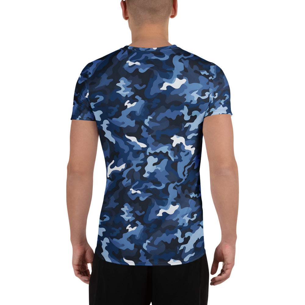 Blue Camouflage v3 Sport-T-Shirt für Herren Sport T-Shirt JLR Design