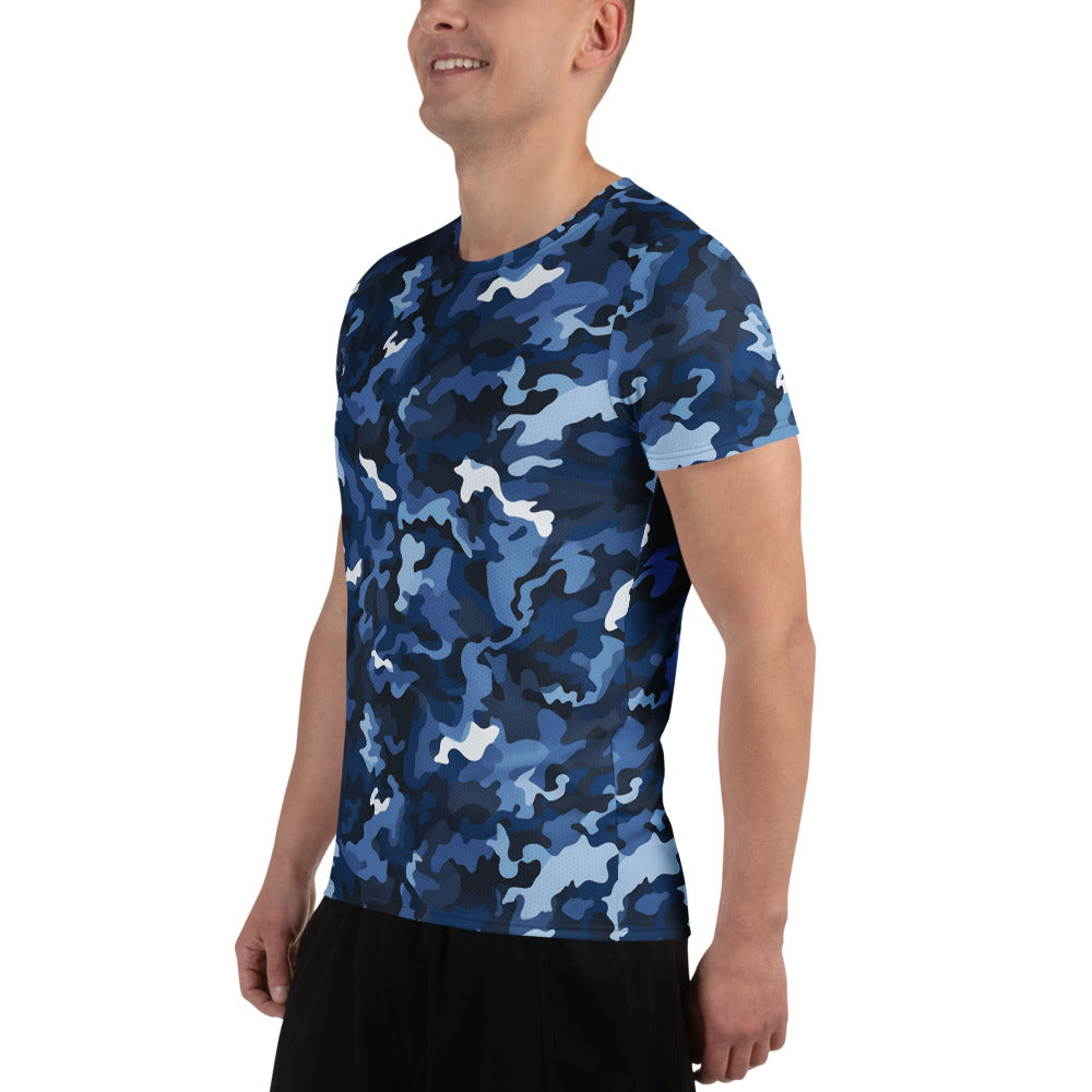 Blue Camouflage v3 Sport-T-Shirt für Herren Sport T-Shirt JLR Design