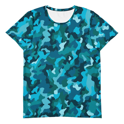 Blue Camouflage v4 Sport-T-Shirt für Herren Sport T-Shirt JLR Design