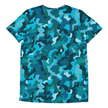 Blue Camouflage v4 Sport-T-Shirt für Herren Sport T-Shirt JLR Design