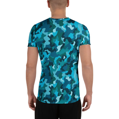 Blue Camouflage v4 Sport-T-Shirt für Herren Sport T-Shirt JLR Design