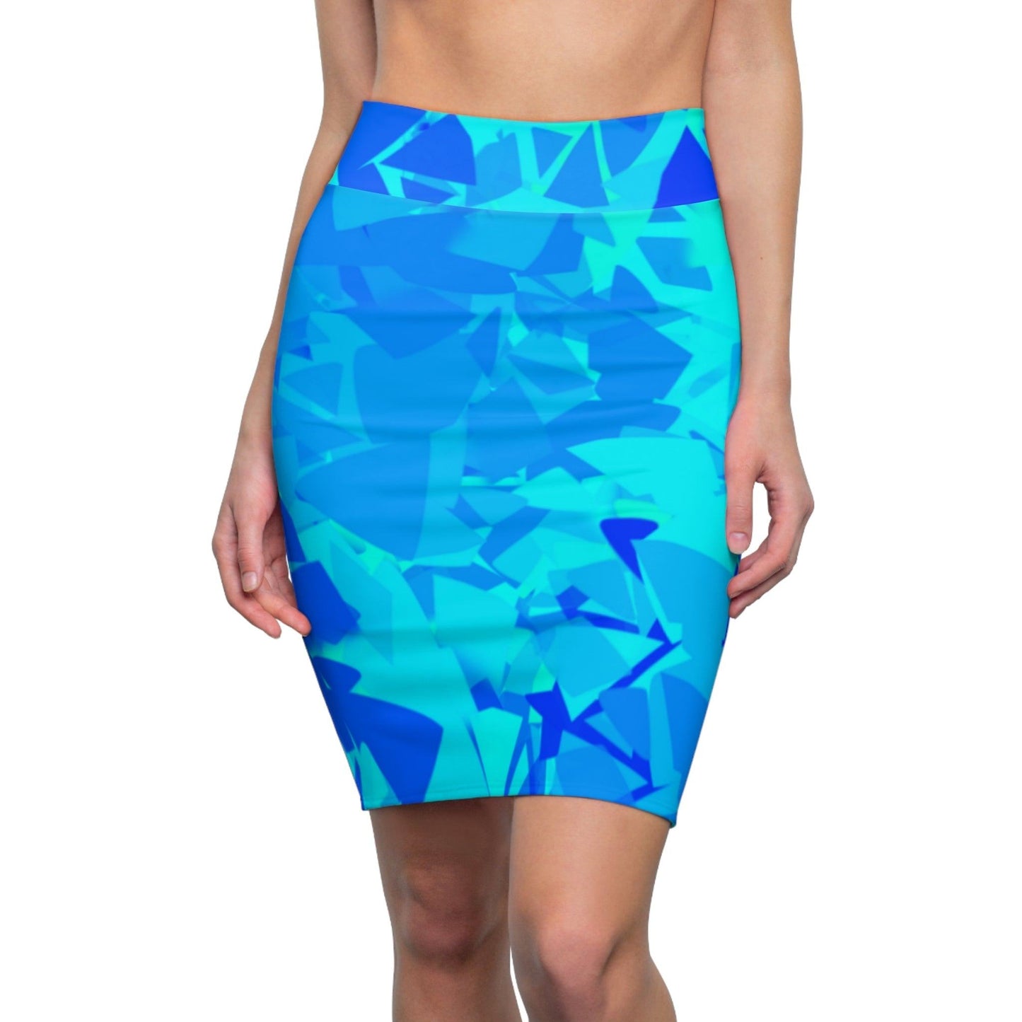 Blue Crystal Bleistiftrock Bleistiftrock 74.99 All Over Print, AOP, AOP Clothing, Assembled in the USA, Assembled in USA, Bleistiftrock, Blue, Crystal, Made in the USA, Made in USA, Skirts & Dresses, Sublimation, Women's Clothing JLR Design