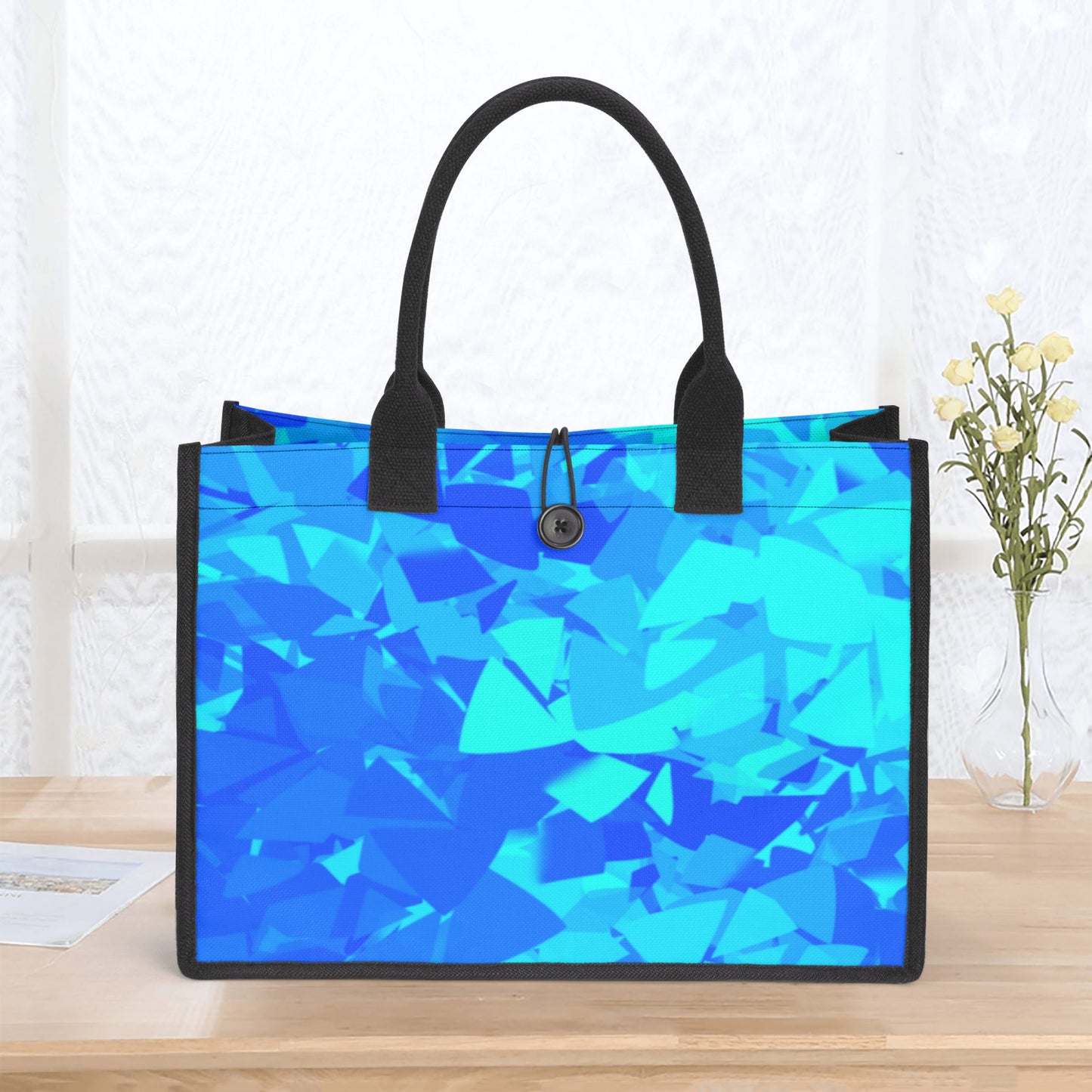 Blue Crystal Canvas Shopper Tasche Einkaufstasche JLR Design