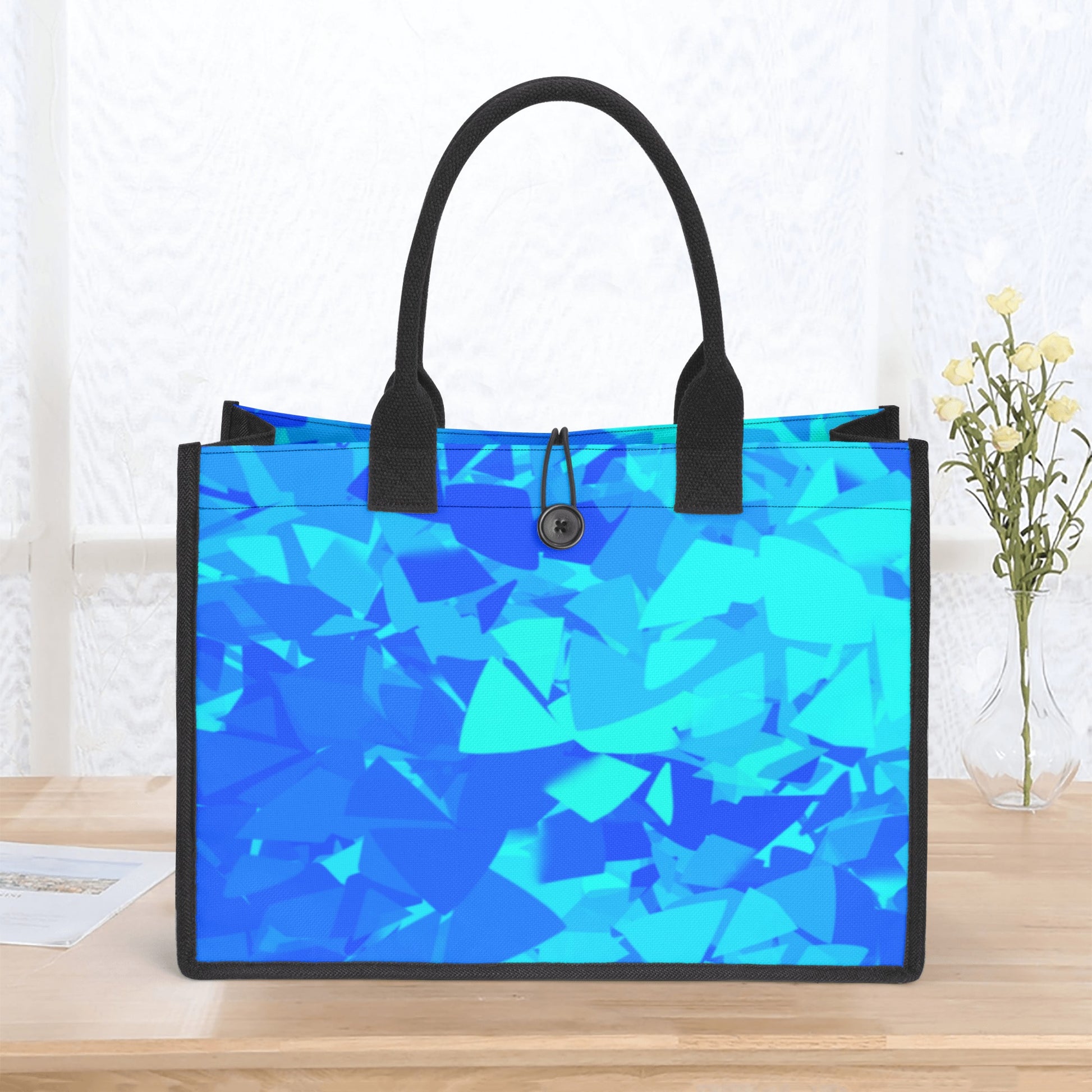 Blue Crystal Canvas Shopper Tasche Einkaufstasche JLR Design