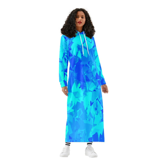 blue-crystal-bequemes-leichtes-hoodie-kleid-hoodiekleid-jlr-design-30275 - JLR Design