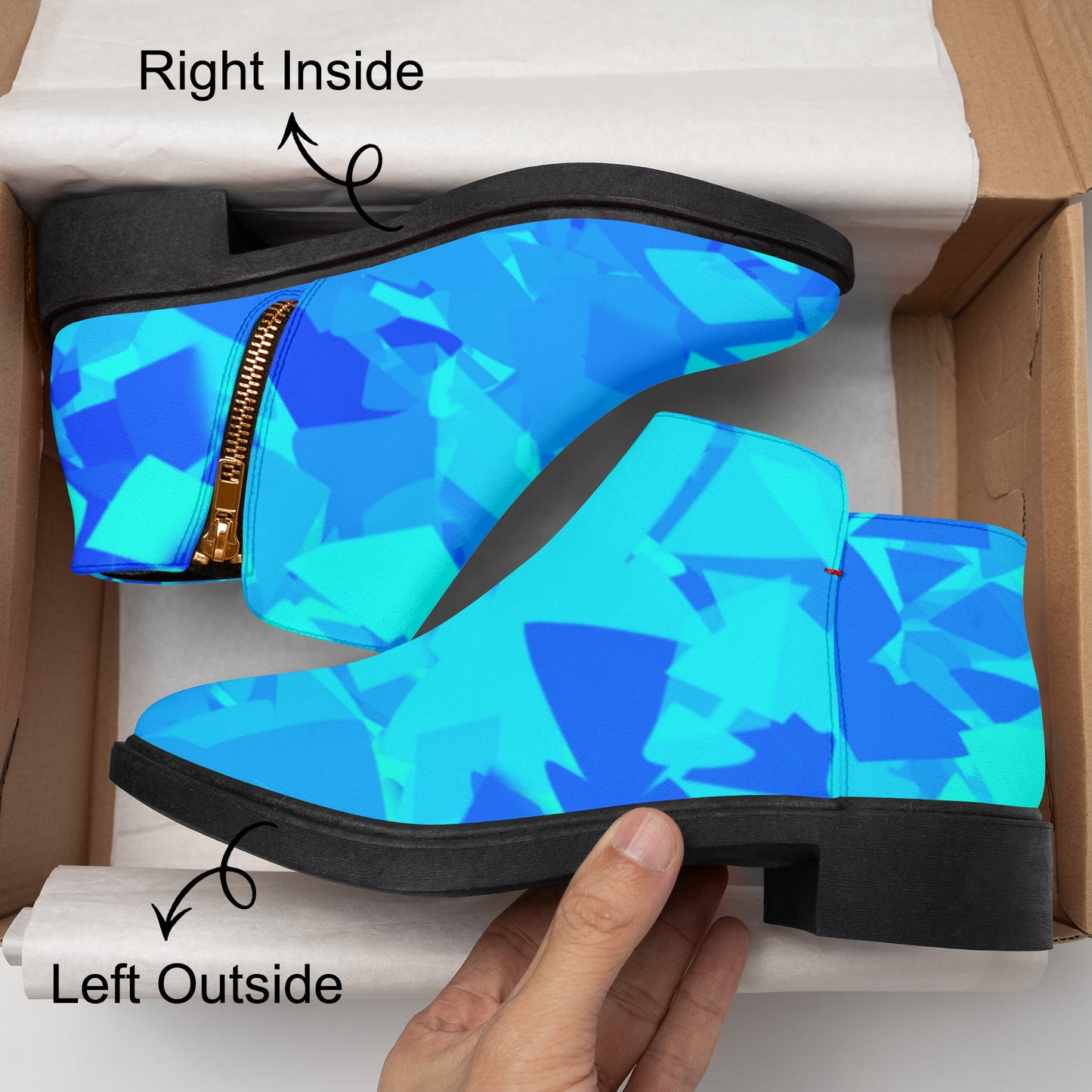 Blue Crystal elegante Reißverschluss-Stiefeletten Stiefeletten JLR Design