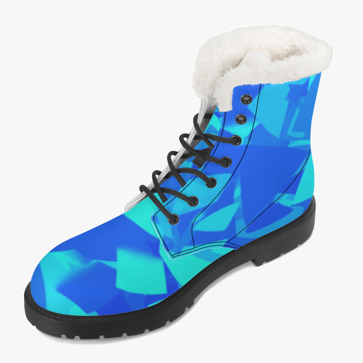 Blue Crystal Faux Fur Leder Boots Boots JLR Design