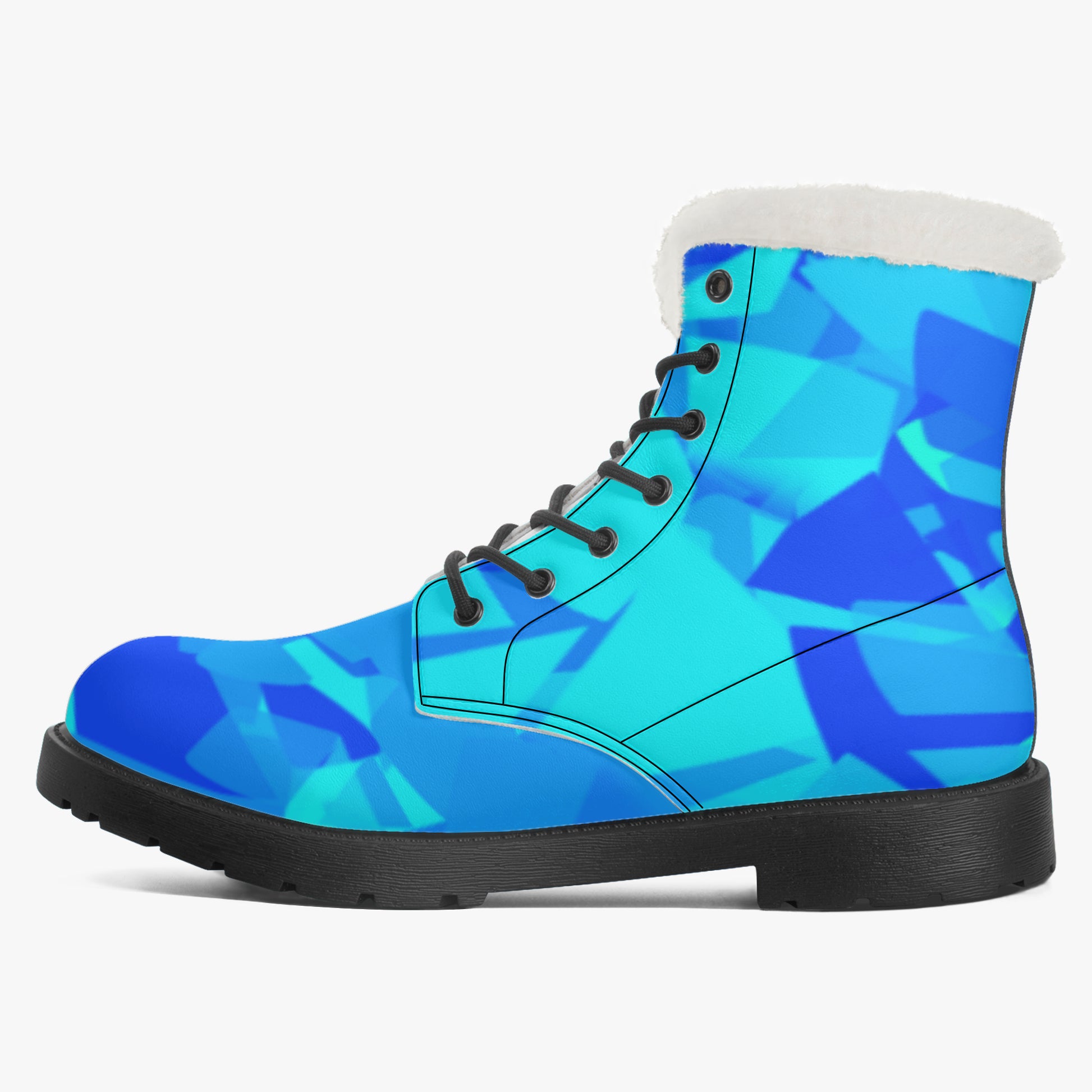 Blue Crystal Faux Fur Leder Boots Boots JLR Design