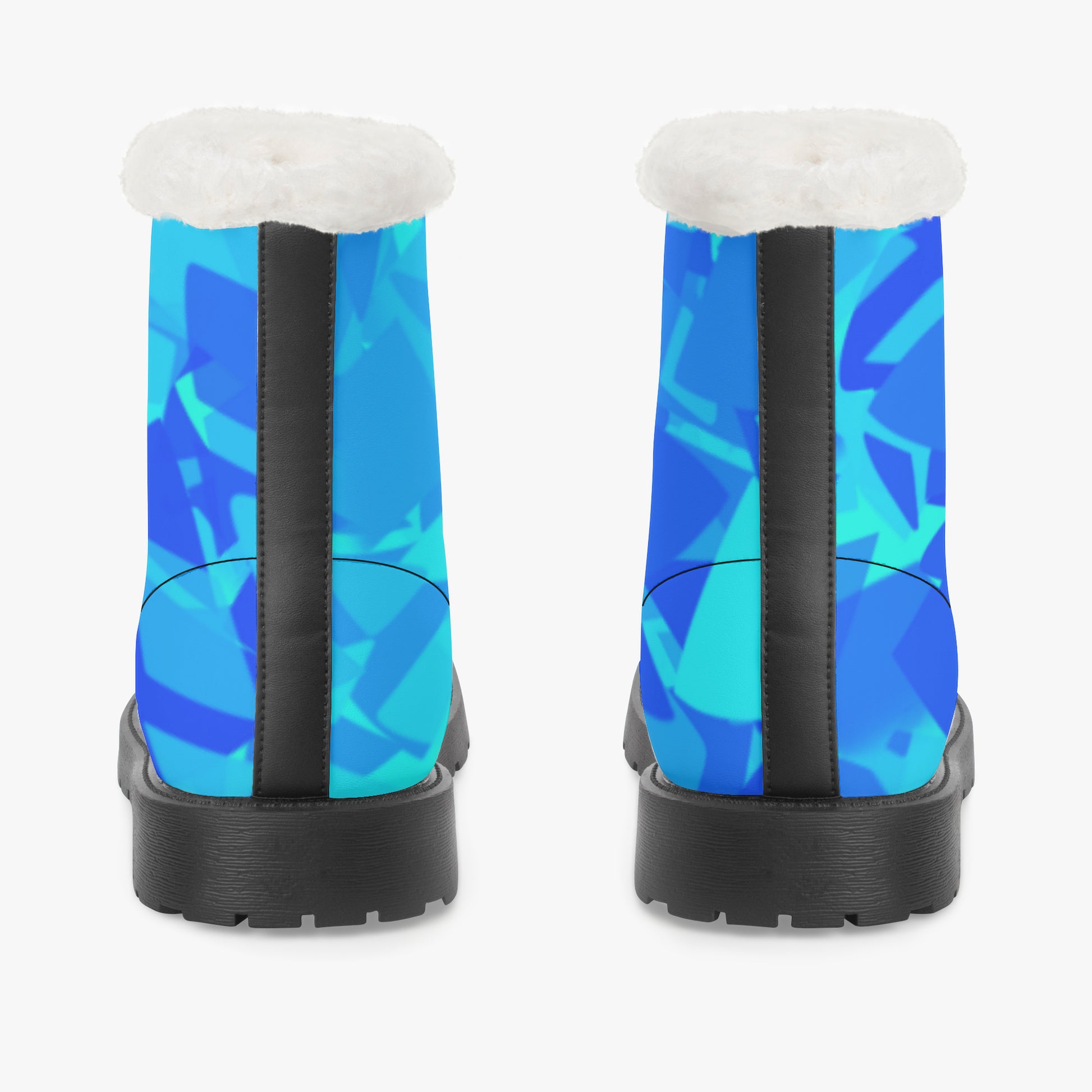 Blue Crystal Faux Fur Leder Boots Boots JLR Design