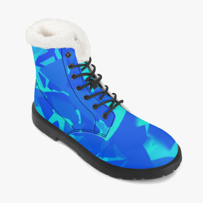 Blue Crystal Faux Fur Leder Boots Boots JLR Design