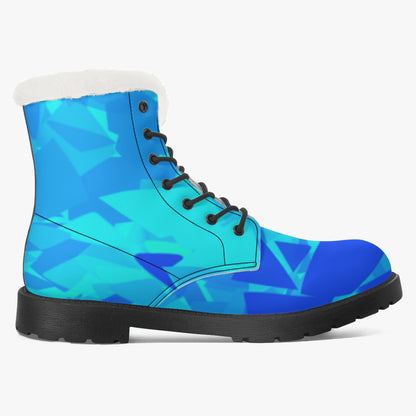 Blue Crystal Faux Fur Leder Boots Boots JLR Design