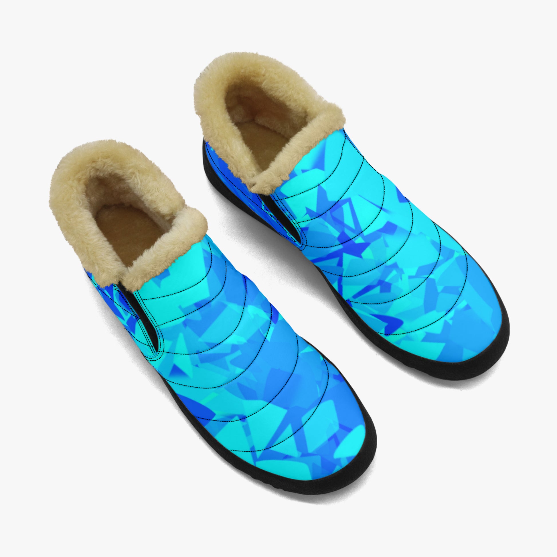Blue Crystal Faux Fur Slipper Slipper JLR Design