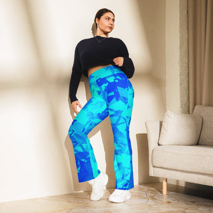 Blue Crystal High Waist Flare Leggings Flare Leggings 69.99 Blue, Crystal, Flare, High, Leggings, Waist JLR Design