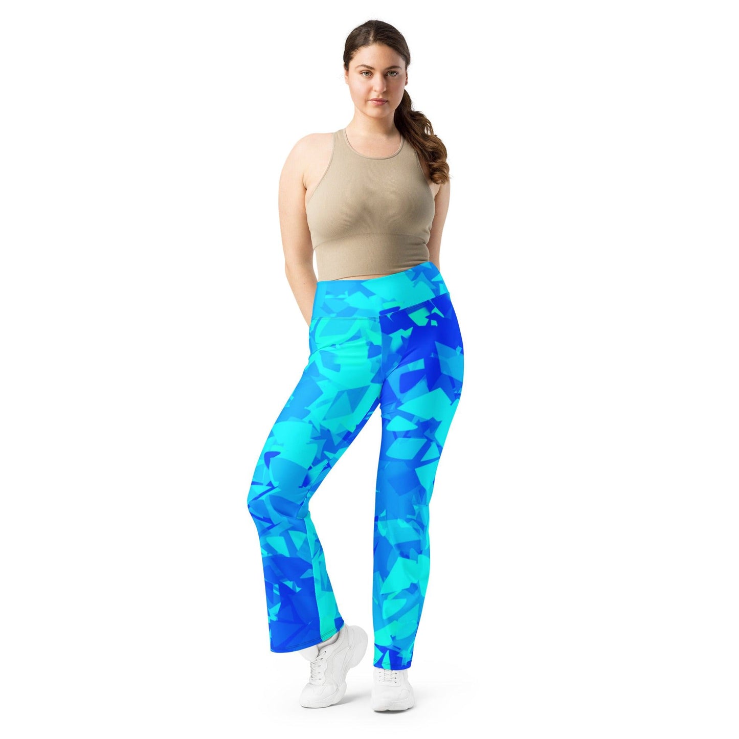 Blue Crystal High Waist Flare Leggings Flare Leggings 69.99 Blue, Crystal, Flare, High, Leggings, Waist JLR Design