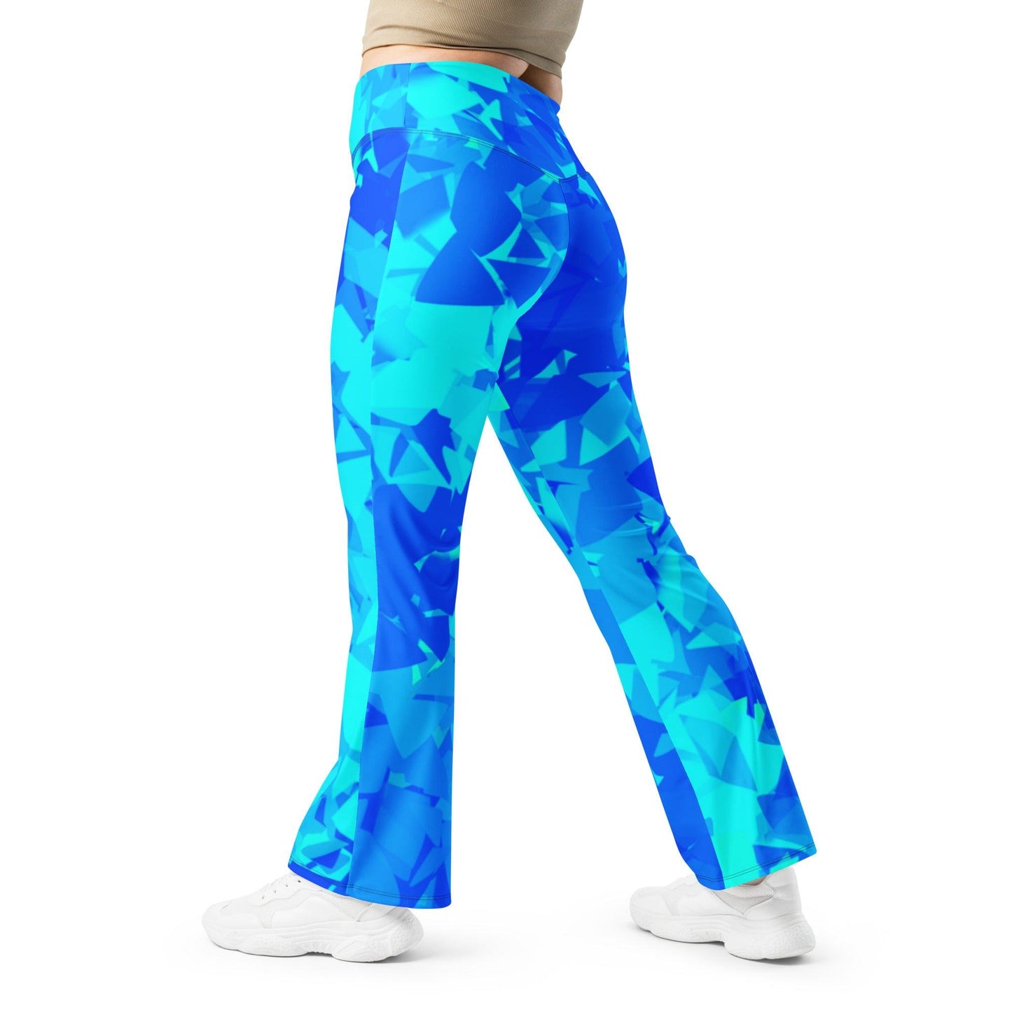 Blue Crystal High Waist Flare Leggings Flare Leggings 69.99 Blue, Crystal, Flare, High, Leggings, Waist JLR Design