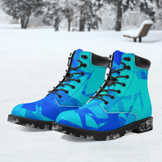 Blue Crystal Leder Boots | Stylische und Warme Winterstiefel Boots JLR Design