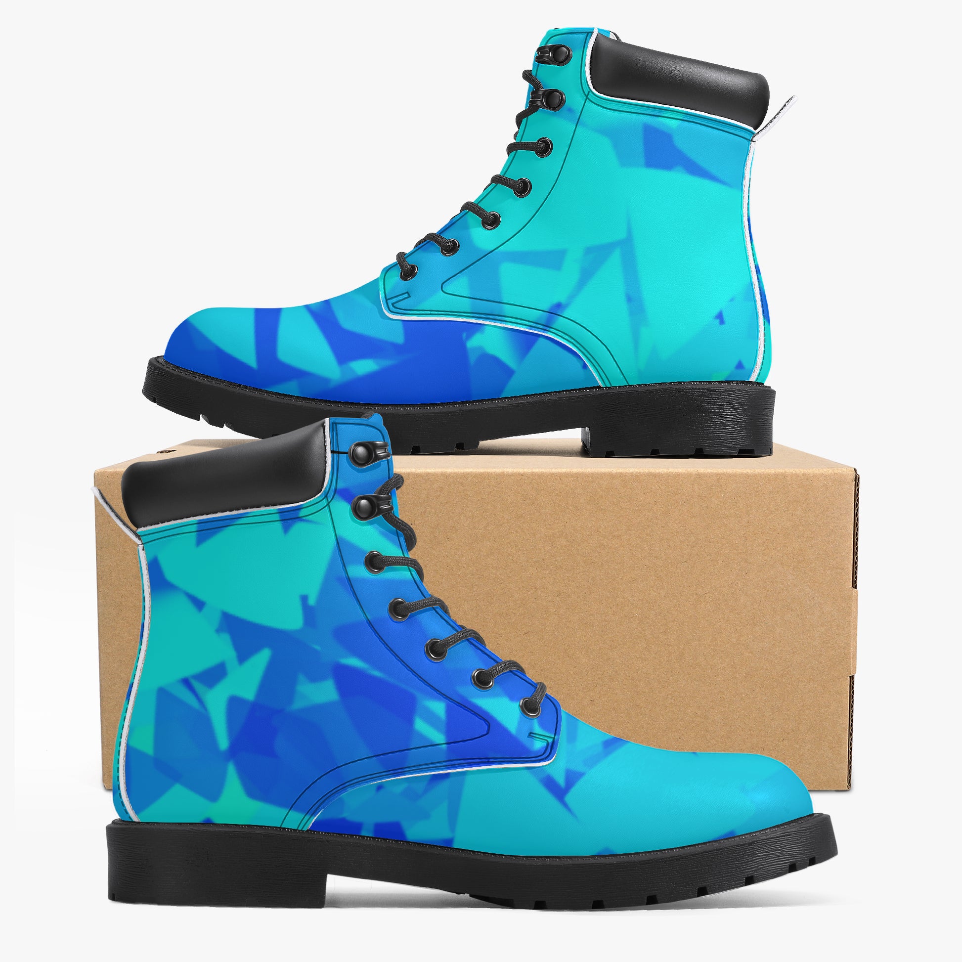 Blue Crystal Leder Boots | Stylische und Warme Winterstiefel Boots JLR Design