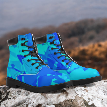 Blue Crystal Leder Boots | Stylische und Warme Winterstiefel Boots JLR Design