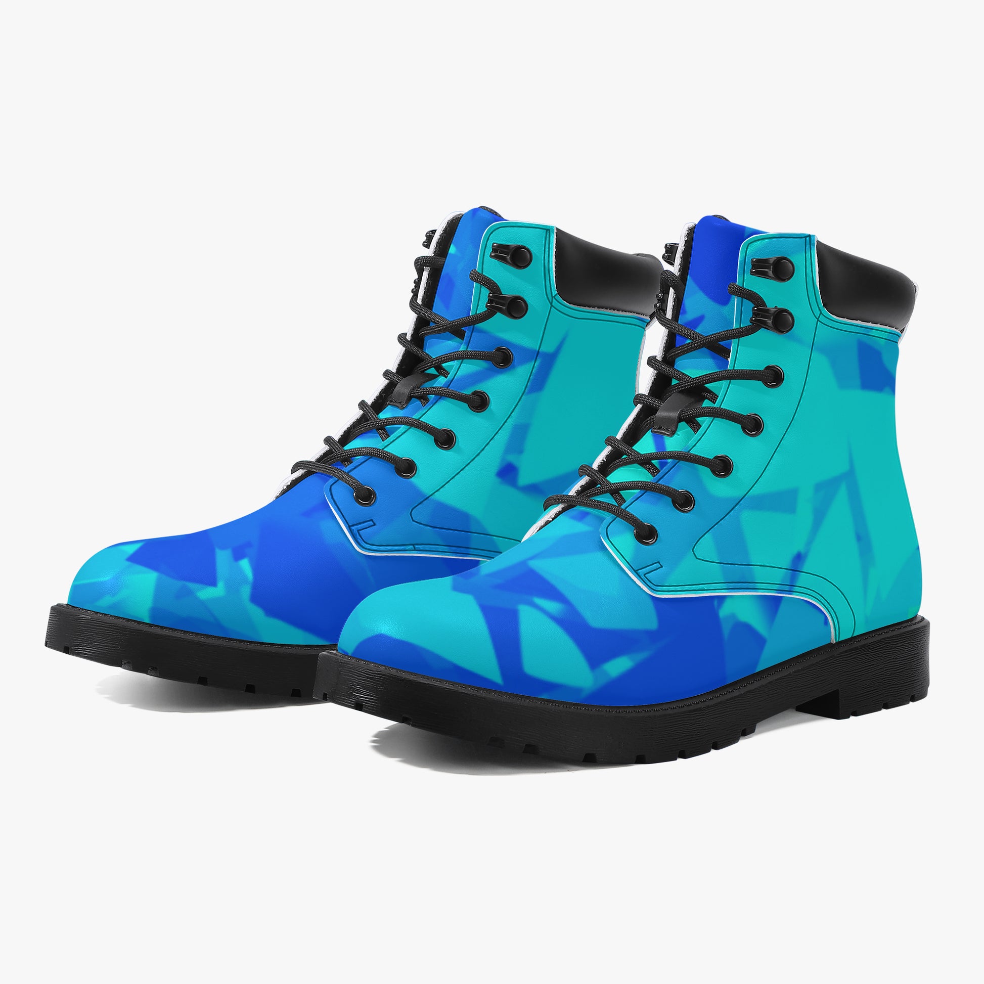 Blue Crystal Leder Boots | Stylische und Warme Winterstiefel Boots JLR Design
