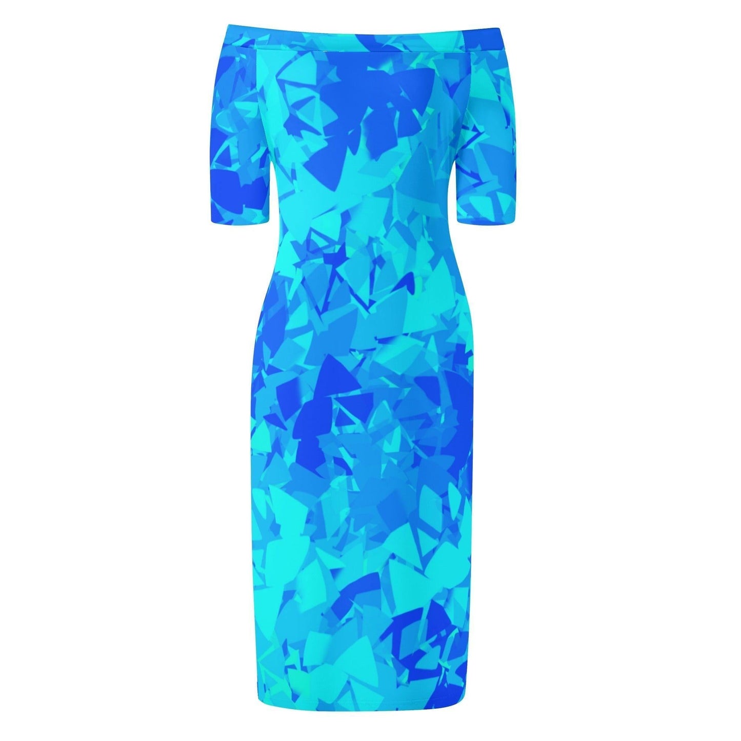 Blue Crystal Off-Shoulder-Kleid -- Blue Crystal Off-Shoulder-Kleid - undefined Off-Shoulder-Kleid | JLR Design