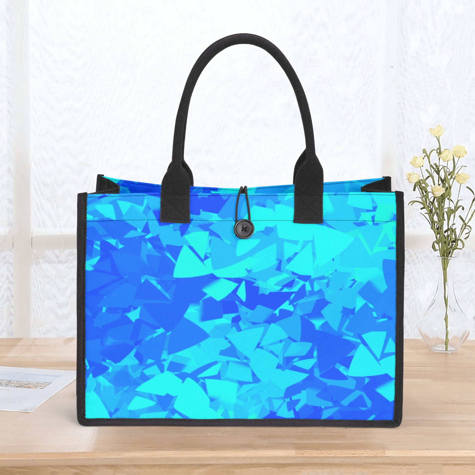 Blue Crystal Premium Canvas Shopper Tasche Tragetasche JLR Design