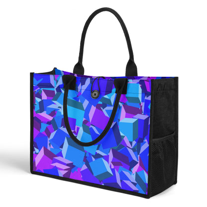 Blue Cube Canvas Shopper Tasche Einkaufstasche JLR Design