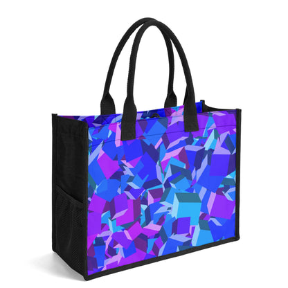 Blue Cube Canvas Shopper Tasche Einkaufstasche JLR Design