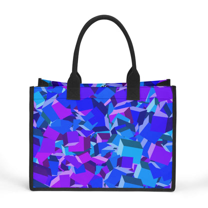 Blue Cube Premium Canvas Shopper Tasche Tragetasche JLR Design