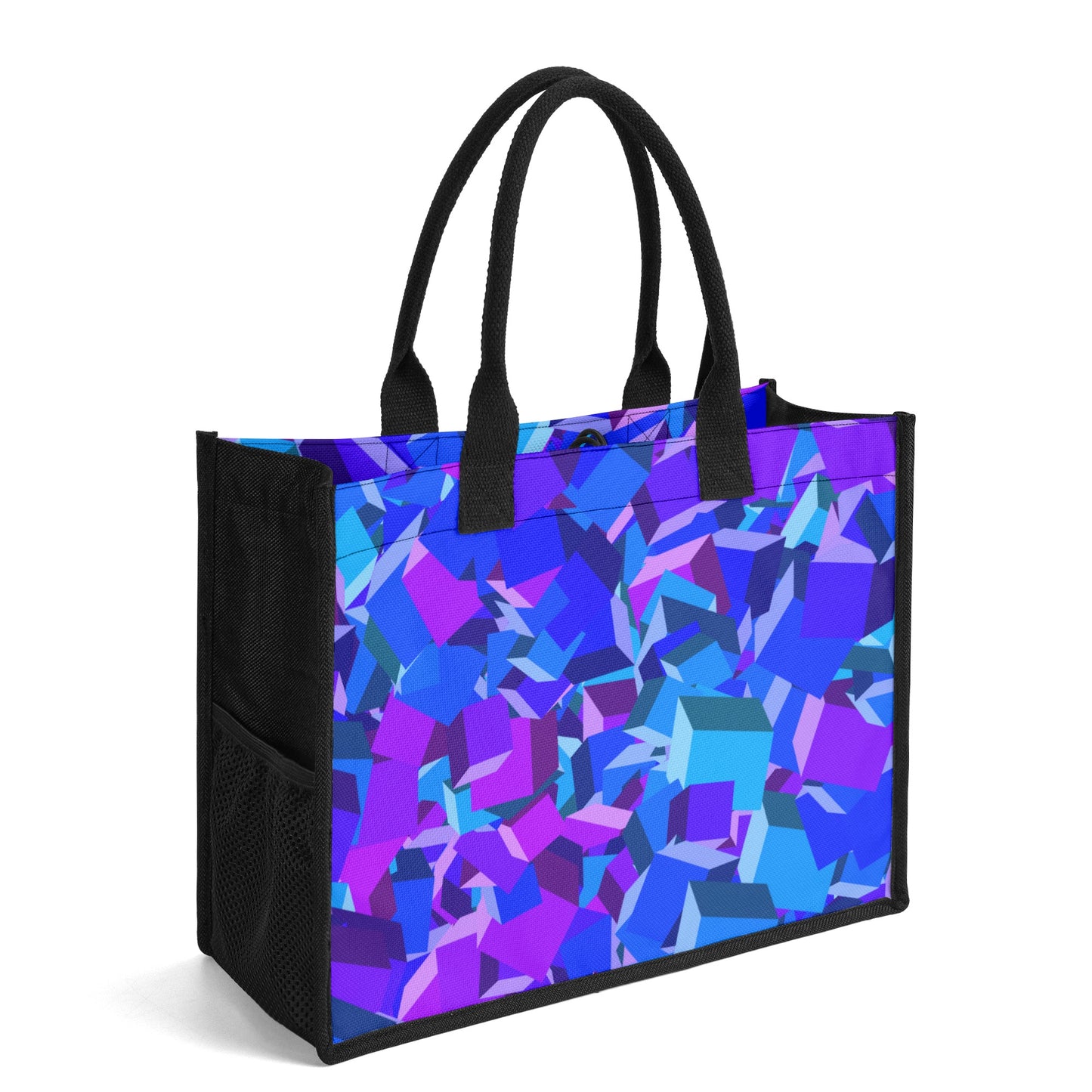 Blue Cube Premium Canvas Shopper Tasche Tragetasche JLR Design