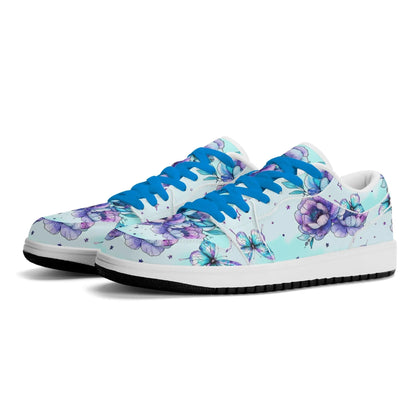 blue-flowers-low-top-leder-sneaker-fur-damen-sneaker-jlr-design-88476 - JLR Design