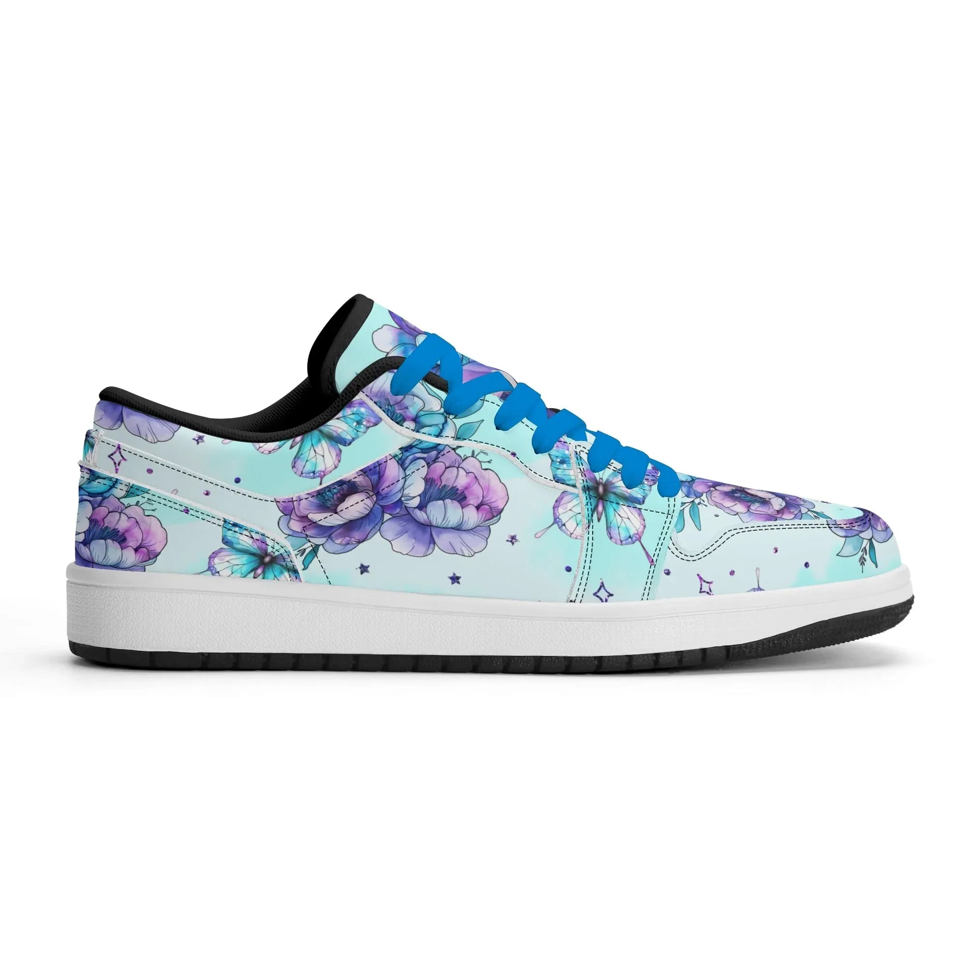 blue-flowers-low-top-leder-sneaker-fur-damen-sneaker-jlr-design-60774 - JLR Design